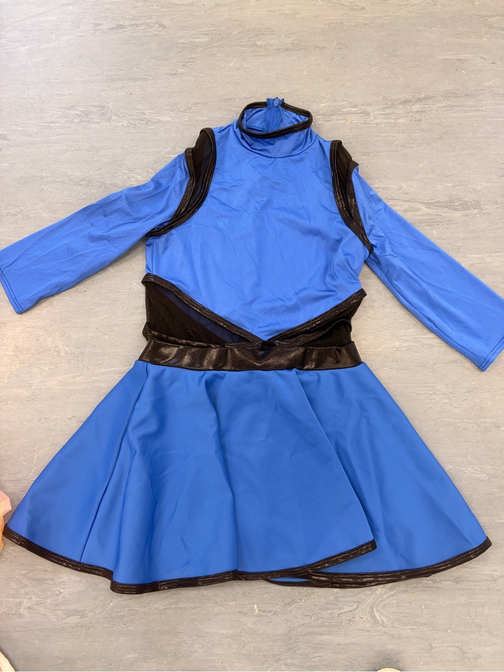 Weissman Blue and Black Womens Dance Costume Dress